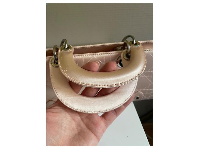 Dior Borsa Lady Dior East West in satin di seta rosa - vista 12