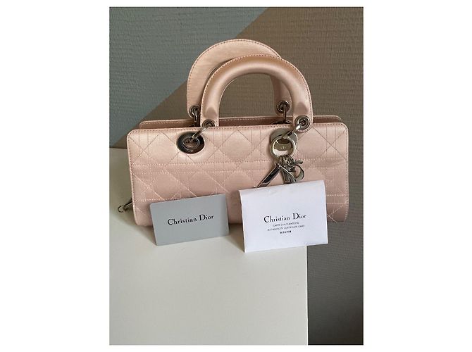 Dior Borsa Lady Dior East West in satin di seta rosa - vista 16