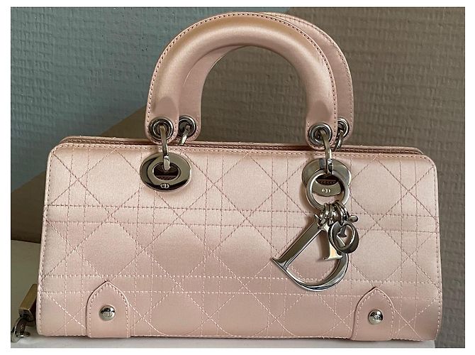 Dior Borsa Lady Dior East West in satin di seta rosa - vista 3