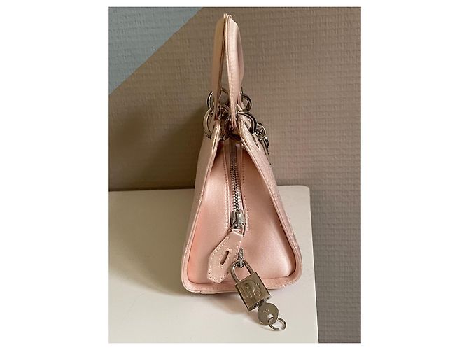 Dior Borsa Lady Dior East West in satin di seta rosa - vista 5