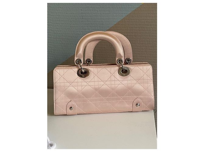 Dior Borsa Lady Dior East West in satin di seta rosa - vista 7