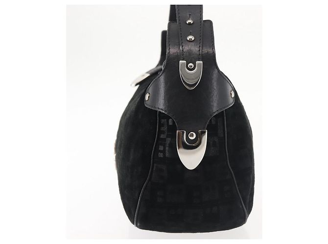 Vintage Schultertasche Bally aus Wildleder Schwarz - Ansicht 3