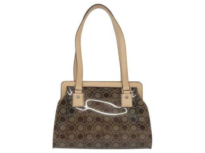 Borsa Gancini in vinile Salvatore Ferragamo Marrone - vista 2