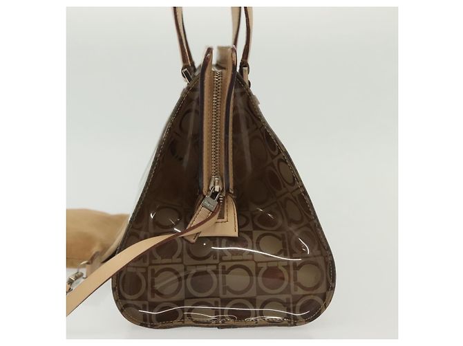 Borsa Gancini in vinile Salvatore Ferragamo Marrone - vista 4