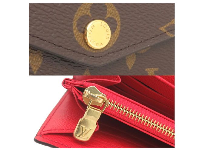 Cartera Larga Sarah Louis Vuitton Castaño Roja Monograma - vista 10