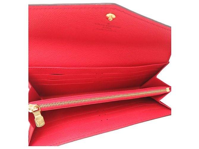 Cartera Larga Sarah Louis Vuitton Castaño Roja Monograma - vista 6