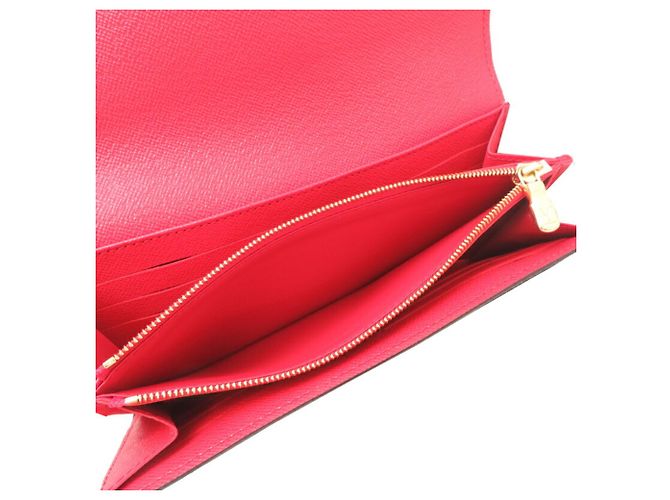 Cartera Larga Sarah Louis Vuitton Castaño Roja Monograma - vista 7
