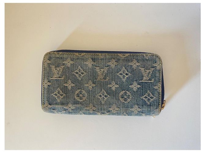 Portafoglio lungo Louis Vuitton denim blu navy Blu scuro - vista 3