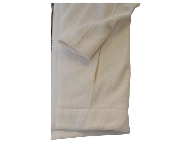 Helmut Lang Oversized Off-White Wool Zip Jacket – Size P (XS/S) Zipper closure Cream - view 6