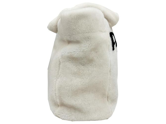 Borsa tote in terry con lettering Prada Bianco - vista 3