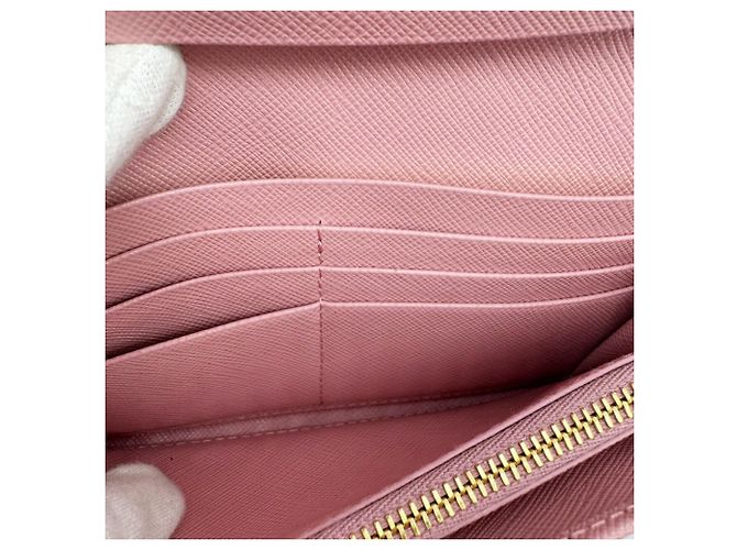 Cartera larga Prada Saffiano rosa - vista 12