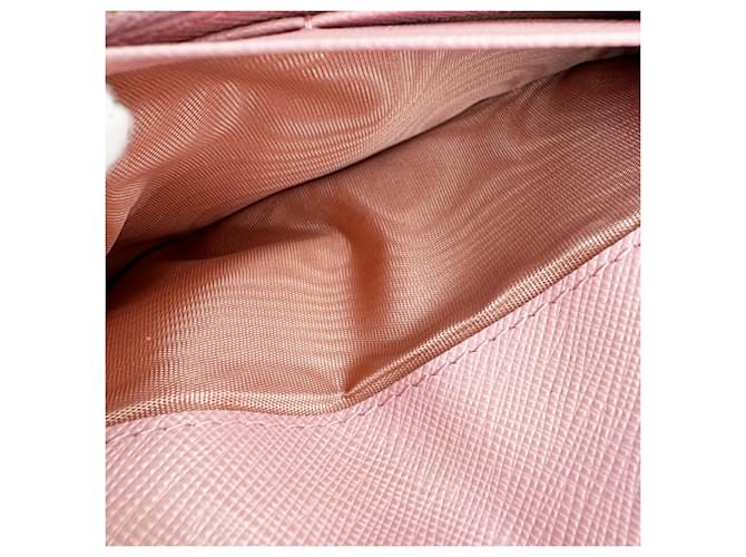 Cartera larga Prada Saffiano rosa - vista 13