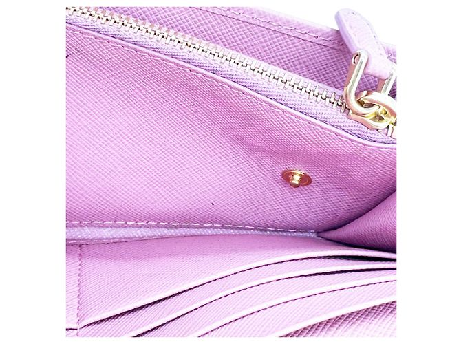 Cartera larga Prada Saffiano rosa - vista 14