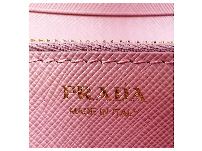 Cartera larga Prada Saffiano rosa - vista 17
