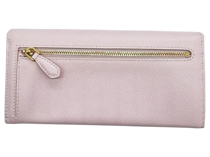Cartera larga Prada Saffiano rosa - vista 2