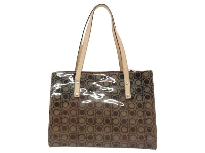 Borsa Gancini in vinile Salvatore Ferragamo Marrone - vista 2