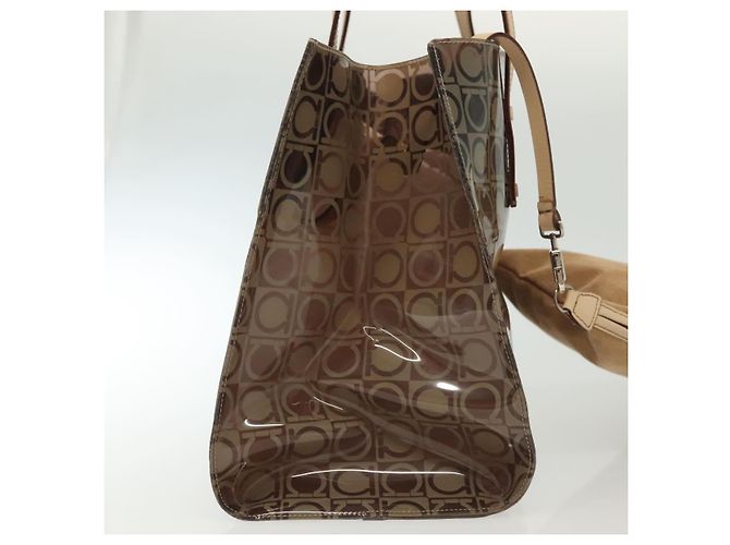 Borsa Gancini in vinile Salvatore Ferragamo Marrone - vista 4