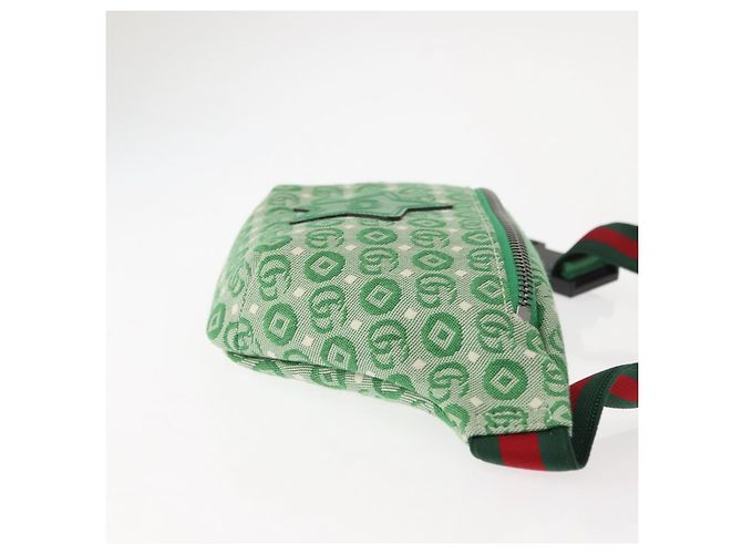 Cintura per bambini Gucci GG in tela rivestita Verde - vista 3