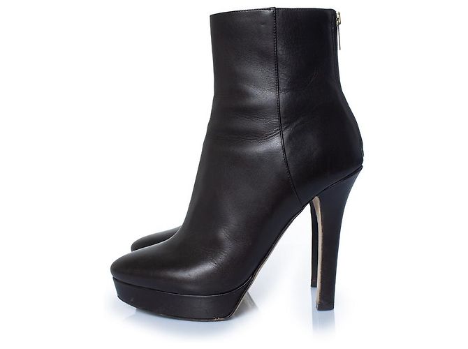 Botas de plataforma de cuero marrón oscuro Jimmy Choo Castaño - vista 2