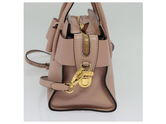 Miu Miu Madras Fiocco Borsa Tote in Pelle Piccola Rosa - vista 4