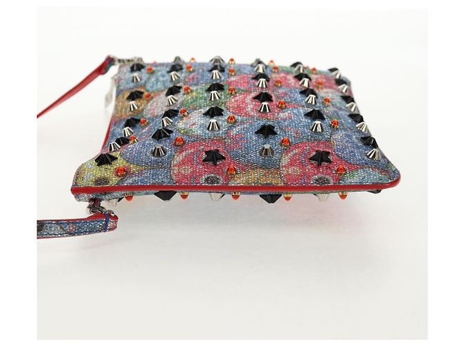 Christian Louboutin Loubiclutch in pelle stampata con borchie - vista 3
