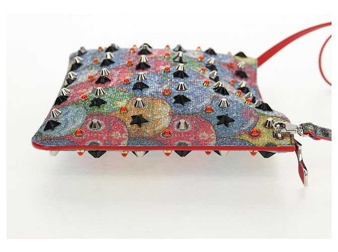 Christian Louboutin Loubiclutch in pelle stampata con borchie - vista 4