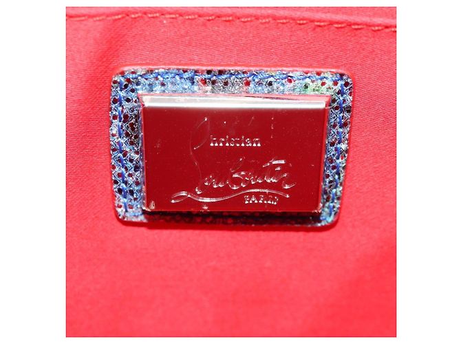 Christian Louboutin Loubiclutch in pelle stampata con borchie - vista 6