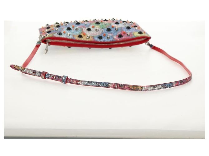 Christian Louboutin Loubiclutch in pelle stampata con borchie - vista 7