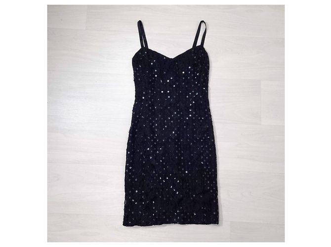 Emanuel Ungaro Ungaro Paris schwarzes Slipkleid mit Pailletten - Ansicht 2