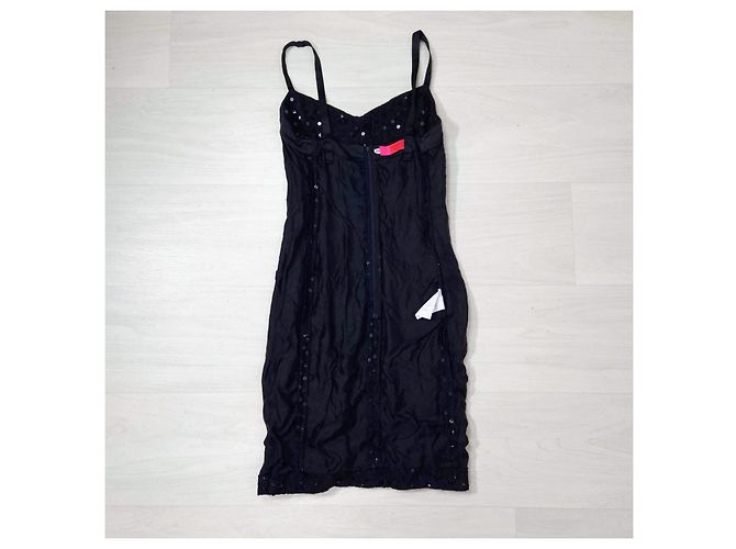 Emanuel Ungaro Ungaro Paris schwarzes Slipkleid mit Pailletten - Ansicht 7