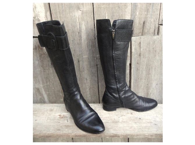 Botas Sergio Rossi de piel negra Negro - vista 2