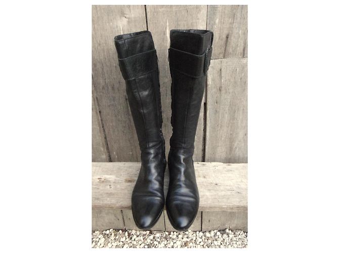 Botas Sergio Rossi de piel negra Negro - vista 3