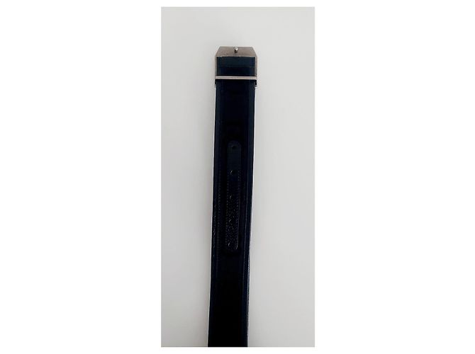 Cintura Gucci GG in pelle nera e nylon Nero - vista 3