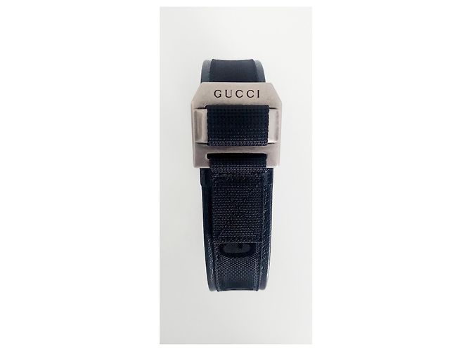 Cintura Gucci GG in pelle nera e nylon Nero - vista 4