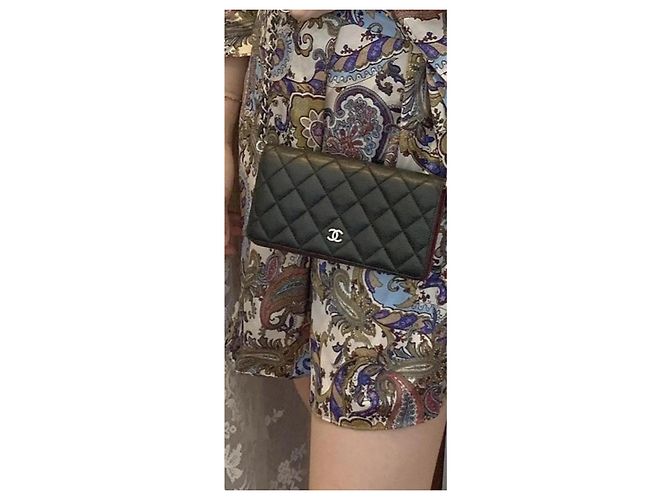 Wallet On Chain Chanel WOC Negro - vista 8