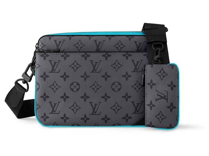 Louis Vuitton Trio Messenger Eclipse Grigio Tela - vista 3