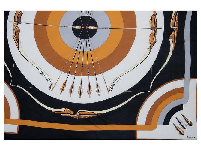 Bufanda de seda Arcs en Ciel de Hermès Blanco Azul Naranja Púrpura - vista 3
