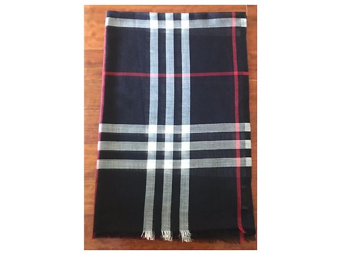 Stola Burberry in lana e seta nera Nero - vista 5