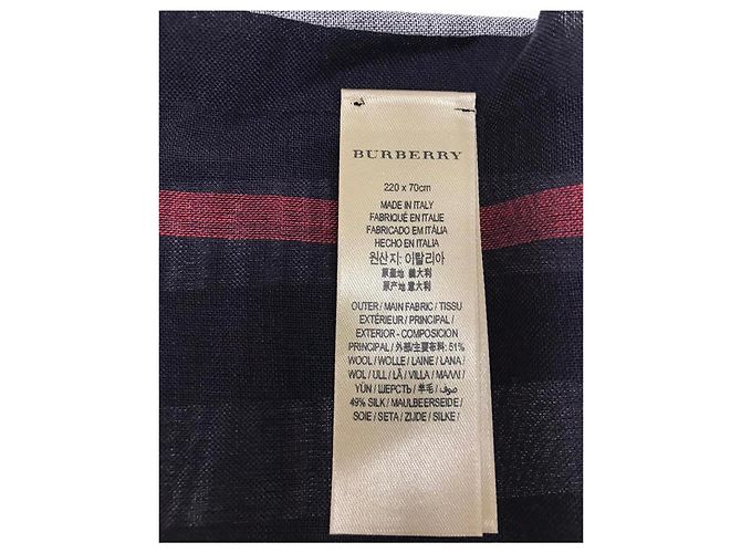 Stola Burberry in lana e seta nera Nero - vista 7