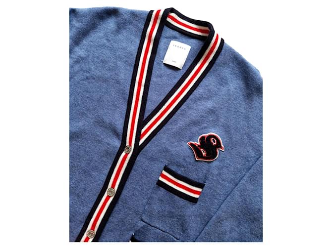 Sandro Cardigan Hellblau V Ausschnitt College Stil - Ansicht 2