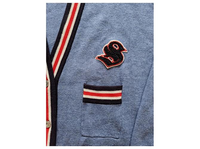 Sandro Cardigan Hellblau V Ausschnitt College Stil - Ansicht 4