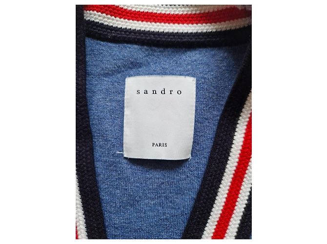 Sandro Cardigan Hellblau V Ausschnitt College Stil - Ansicht 5