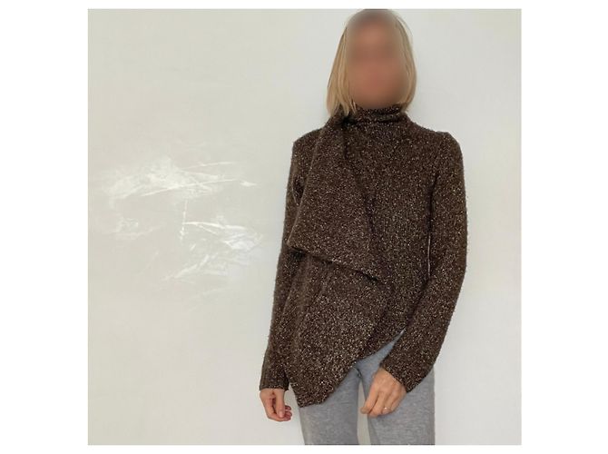 jaqueta ou cardigan marrom e dourado BDBA tamanho 38 - vista 15