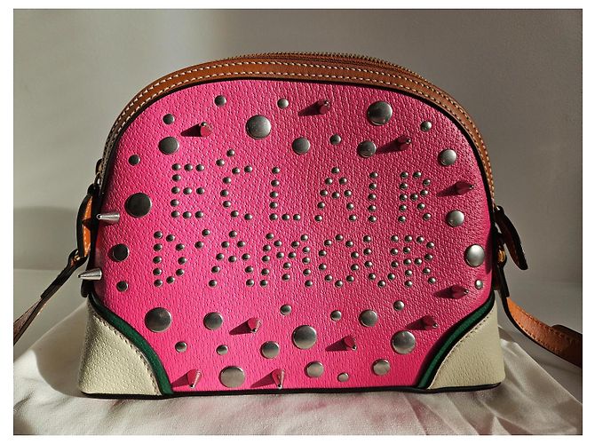 Ophidia Borsa a spalla Gucci Éclair d'Amour in pelle rosa - vista 2