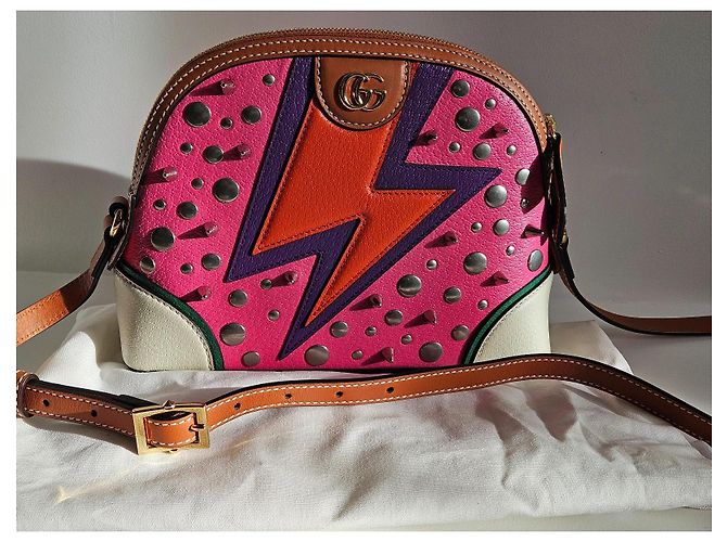Ophidia Borsa a spalla Gucci Éclair d'Amour in pelle rosa - vista 3