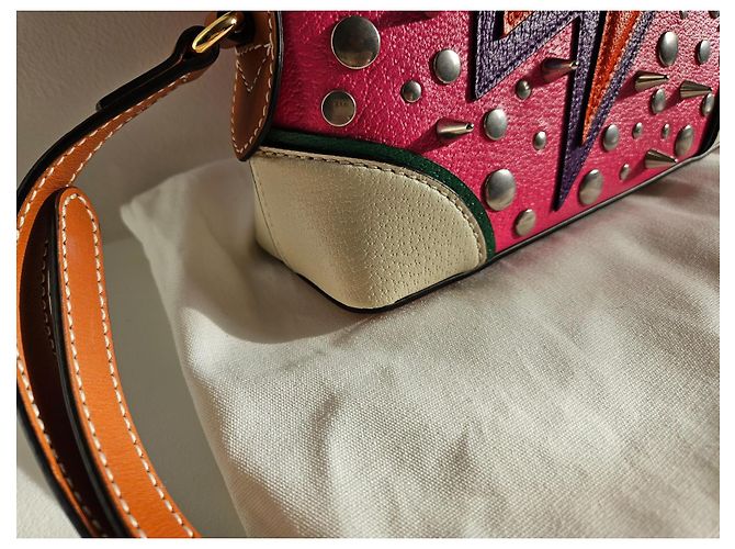 Ophidia Borsa a spalla Gucci Éclair d'Amour in pelle rosa - vista 8
