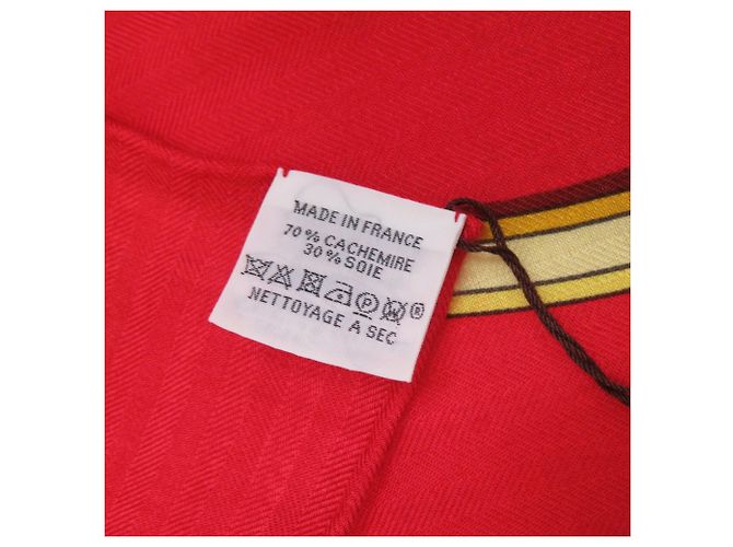 Sciarpa in cashmere e seta Hermès Carré 140 CAVALCADOUR Rosso - vista 4