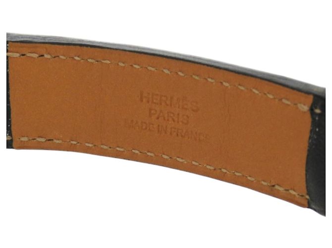 Halskette aus Barenia-Leder von Hermès Braun Schwarz - Ansicht 4