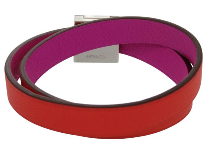Pulsera charm Hermès Medor Double Tour Infinie Multicolor Naranja Púrpura - vista 3
