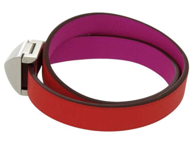 Pulsera charm Hermès Medor Double Tour Infinie Multicolor Naranja Púrpura - vista 4